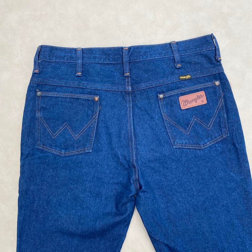 Vintage Wrangler Dark Wash Denim Jeans Western Cowboy Workwear Pants Men's 36